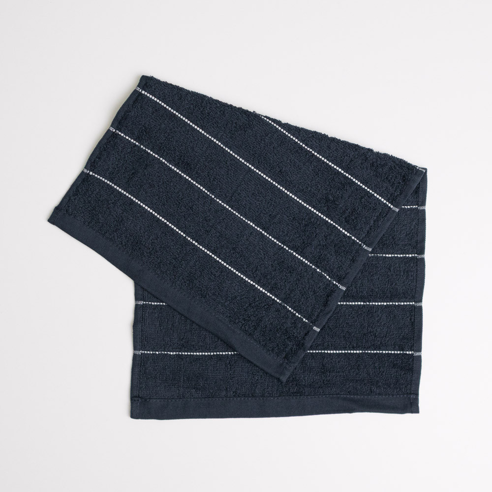 Махровое кухонное полотенце с полосками 30х50 см 400г/м2 GM Textile (Черный) Сумы - изображение 1