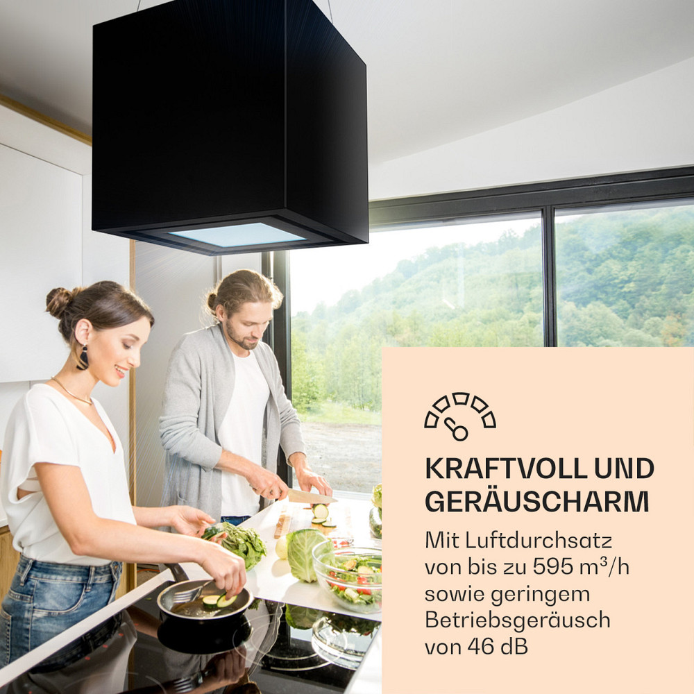 Люстра Розумна острівна витяжка 595 м3/год Керування через застосунок Світлодіодна панель Чорний (Німеччина, Рівне - фото 2