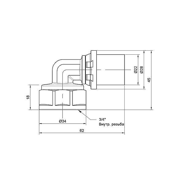 Куточок прес Icma 20х3/4" ВР No405 Київ