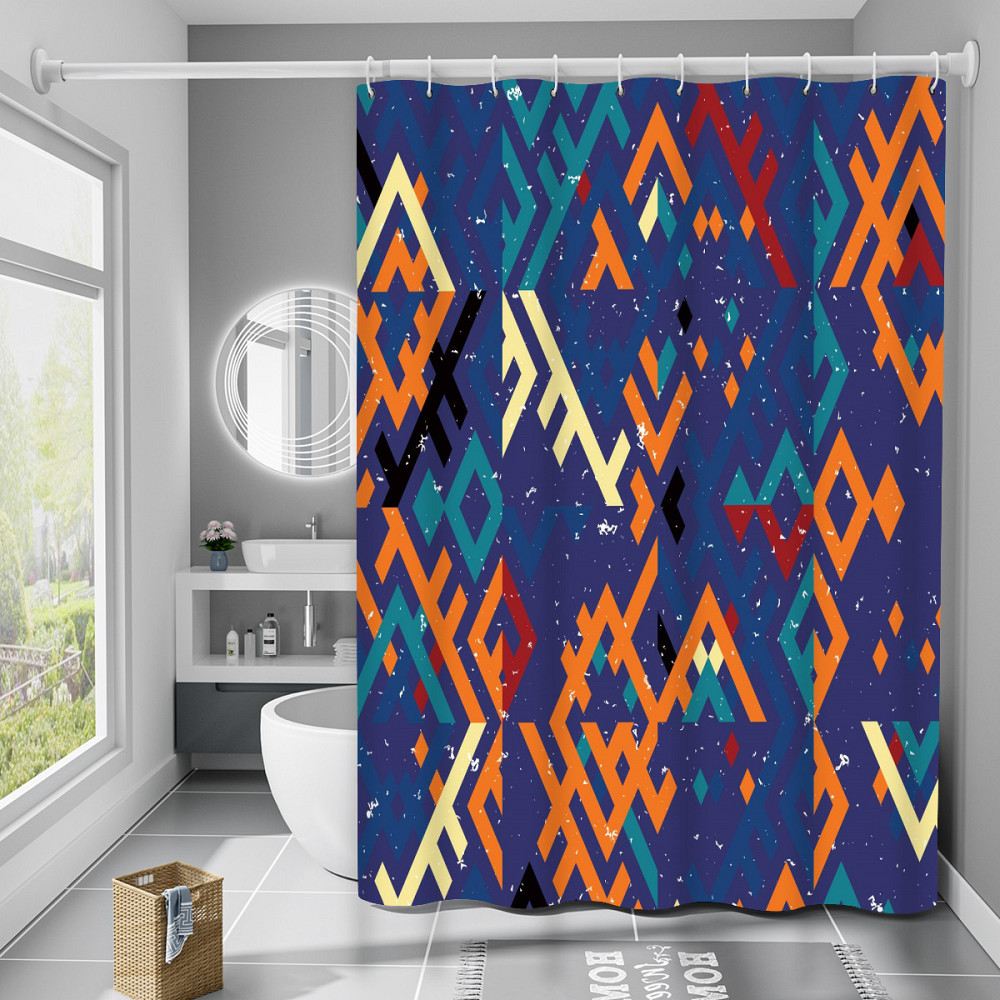 Шторка для ванны из полиэстера водонепроницаемая Bathlux 180x180 см с кольцами, занавеска для ванной комнаты Каменец-Подольский - изображение 1