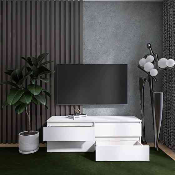 Тумба под телевизор Эверест ЛТВ-1400 Лайт 140х38х49 см Нимфея Альба (DTM-4672) Днепр