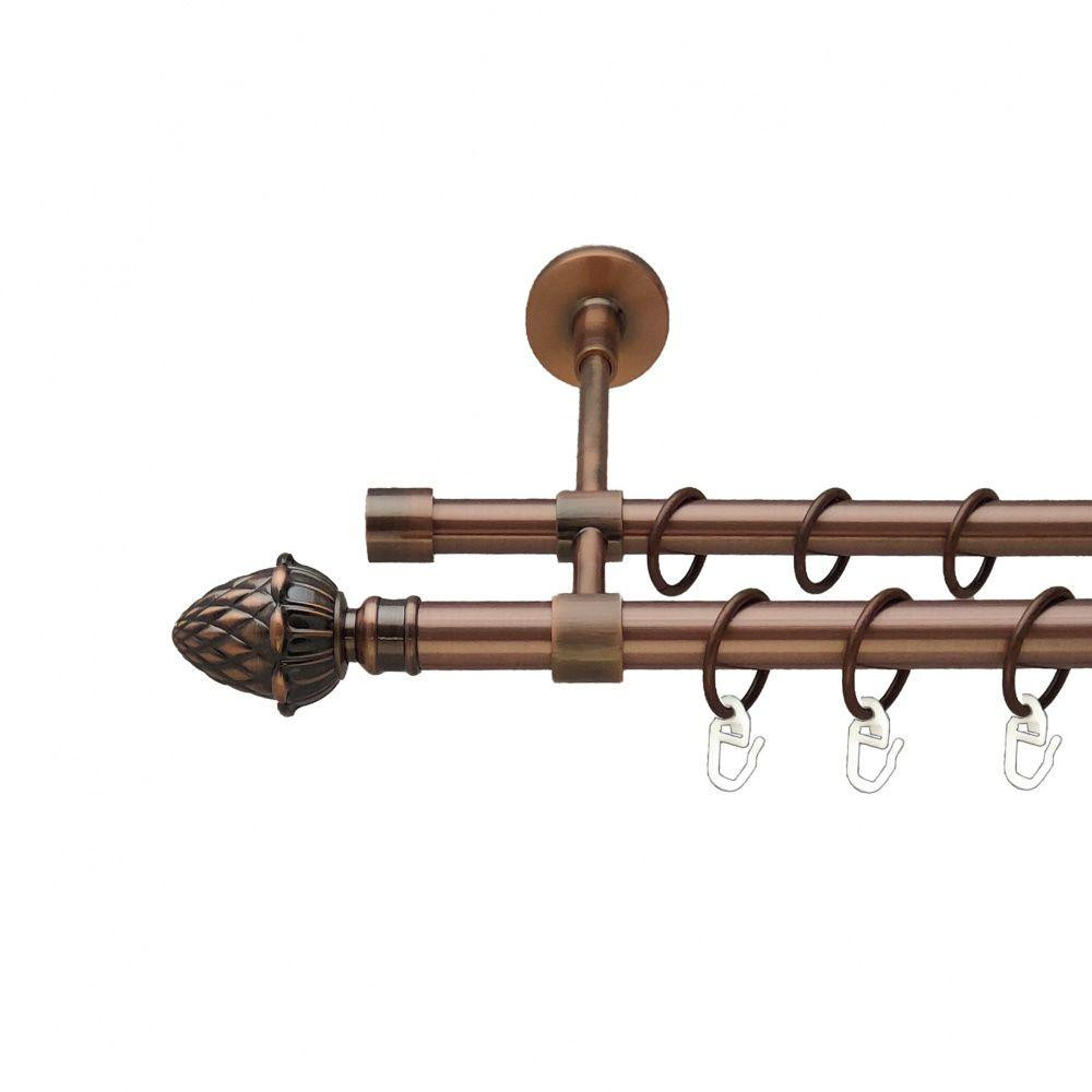 Карниз Orvit Цинара металевий дворядний закритий гладка труба кільце металеве Мідь 19\16 мм 200 см (00-00012044) Львів - фото 1