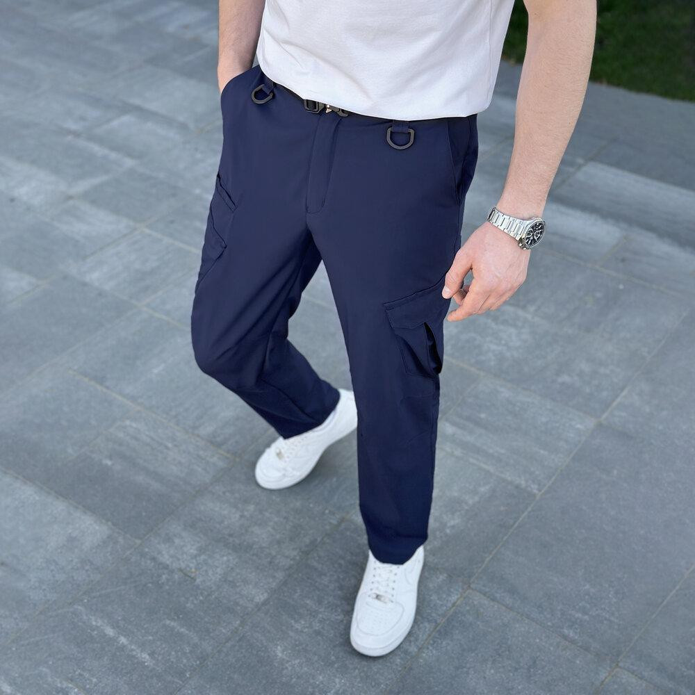 Штаны карго мужские весенние с карманами тёмно-синие Pobedov Tactical Soft Киев - изображение 7