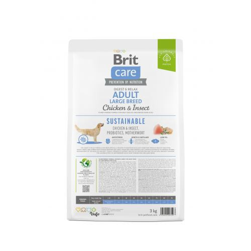 Корм сухий Brit Care Dog Sustainable Adult Large Breed для дорослих собак великих порід з куркою та комахами 3 кг Київ - фото 5