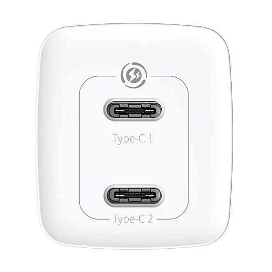 Мережевий зарядний пристрій Baseus GaN Lite Quick Charger C+C 65W EU White Київ