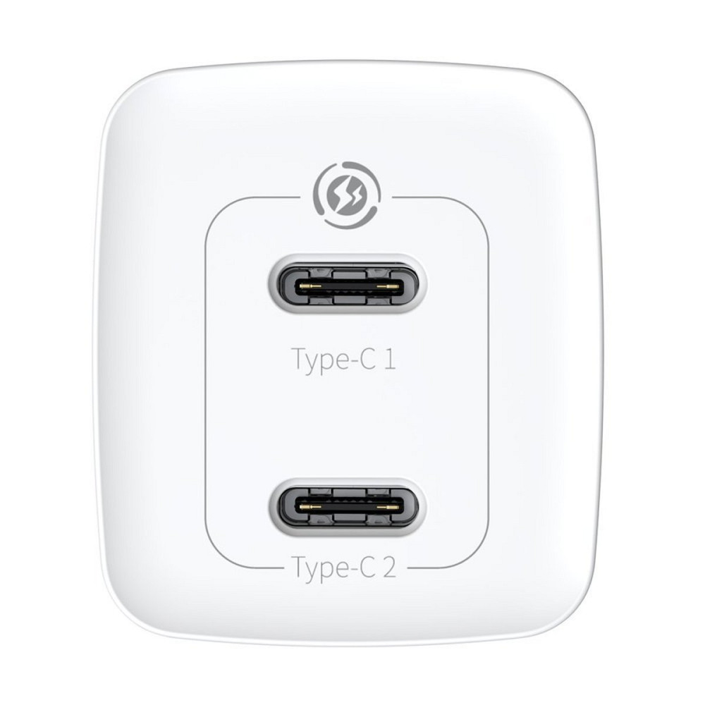 Мережевий зарядний пристрій Baseus GaN Lite Quick Charger C+C 65W EU White Київ - фото 3