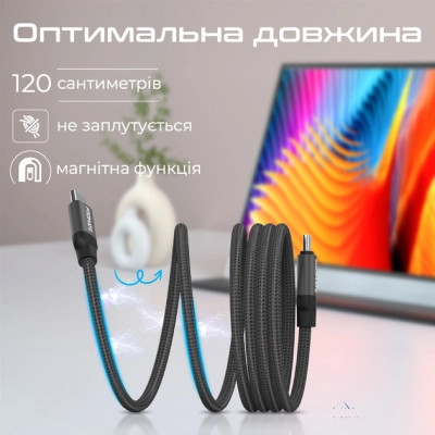 Дата кабель USB-C to USB-C springy.black Promate (springy.black) Вінниця - фото 8