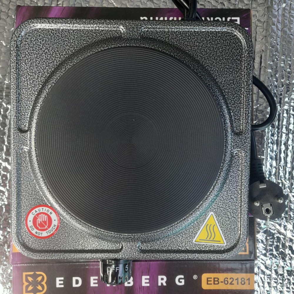 Електрична одноконфорочна дискова плита Edenberg EB-62181, потужність 1000 Вт. Одеса - фото 3