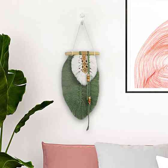 Набір макраме для ручного в'язання настінної прикраси для дому «Листок» для рукоділля та творчості Кам'янець-Подільський