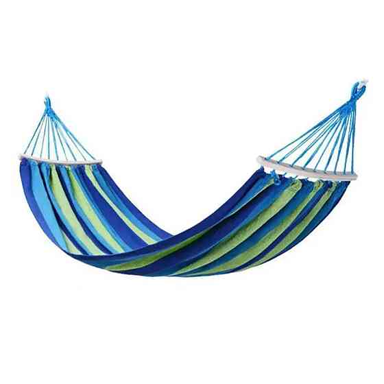 Lugi Гамак туристичний підвісний тканинний 174х80 см з планкою Синій SJ-0010-2BL Коломия