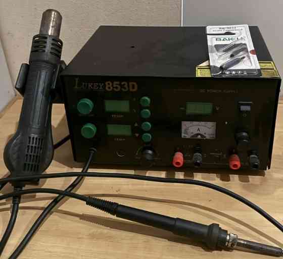 Паяльная станция LUKEY 853D фен, паяльник, блок питания 15V 2A, тестер. Харьков