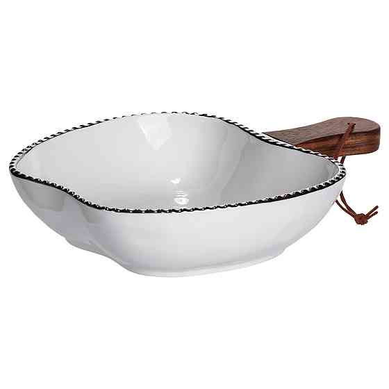 Глибока фарфоровая тарілка "Яблуко" з ручкою Київ