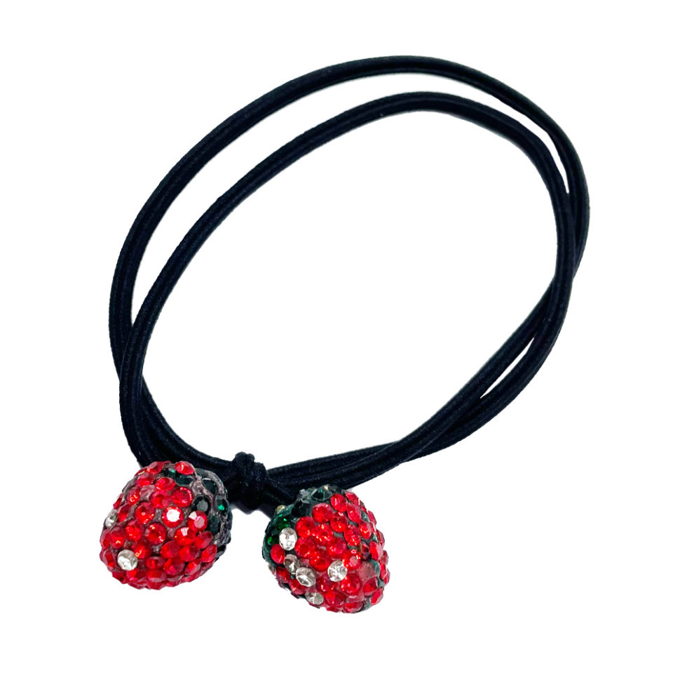 Дитяча резинка для волосся "Полуниця в камінцях" 0302-1089 набір 10 шт Вінниця - фото 1