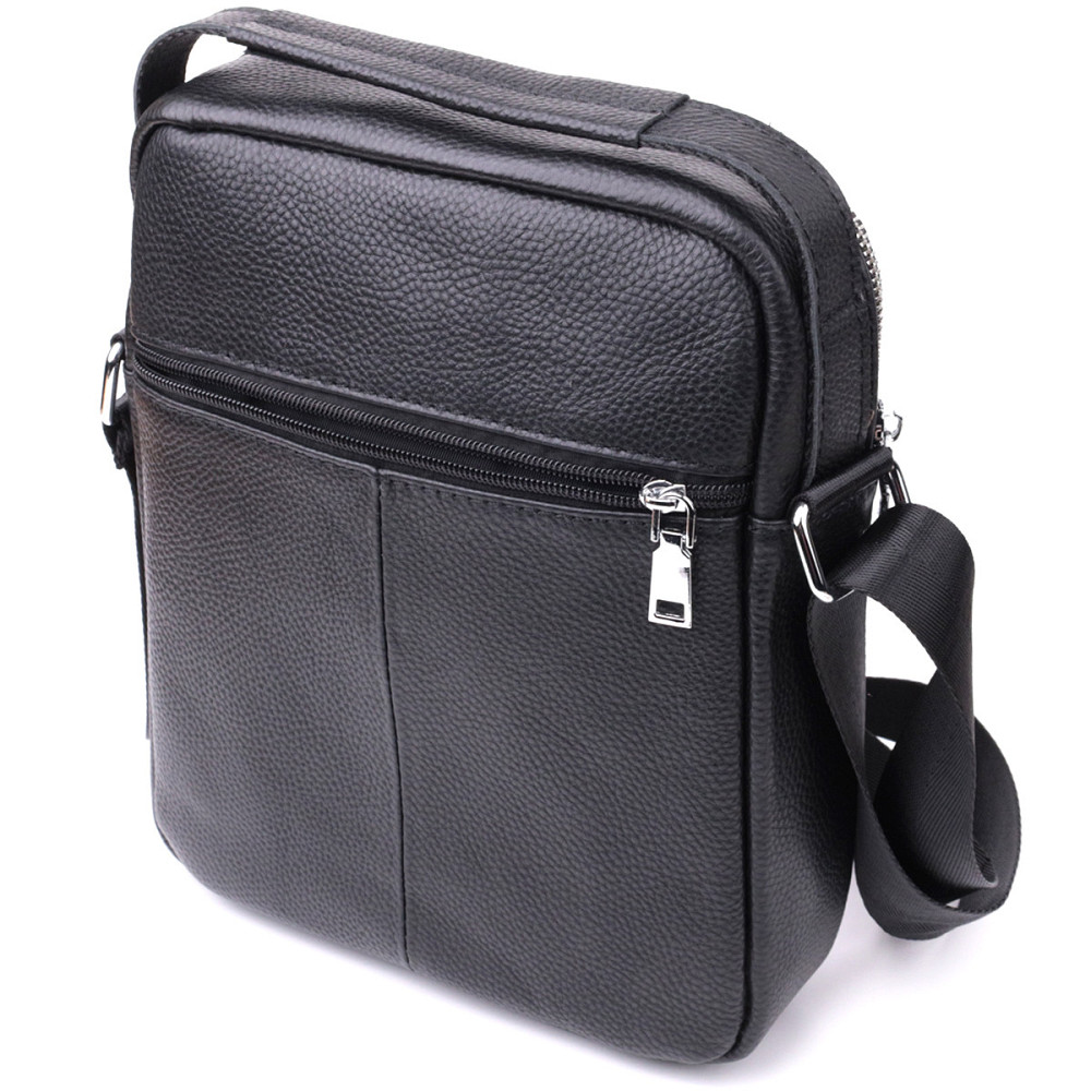 Стильная вертикальная сумка для мужчин из натуральной кожи Vintage sale_15113 Черный Киев - изображение 2