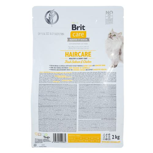 Корм сухой Brit Care Cat Grain Free Haircare Healthy and Shiny Coat для кошек уход за кожей и шерстью лосось и курица 2 кг Киев - изображение 3