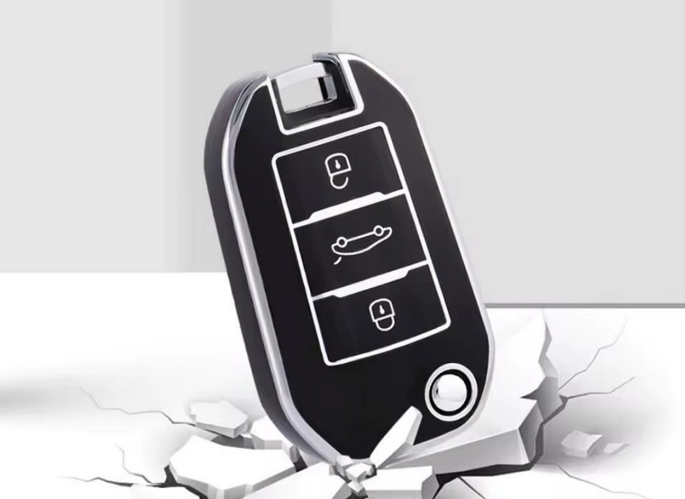 Захисний чохол для автомобільного ключа Peugeot Citroen Чорний Сміла - фото 3