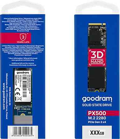 Накопичувач SSD 1 TB Goodram PX500 M.2 2280 PCIe 3.0 x4 NVMe 3D TLC (SSDPR-PX500-01T-80-G3) ( 80 х 22 х 3.5 мм Харьков