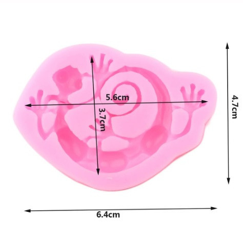 Молд силиконовый Ящерица 64 на 47 мм розовый Киев - изображение 2
