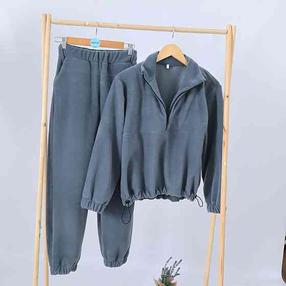 Дитячий термо костюм з флісу тедді (толстовка+штани )оливковий Кам'янець-Подільський