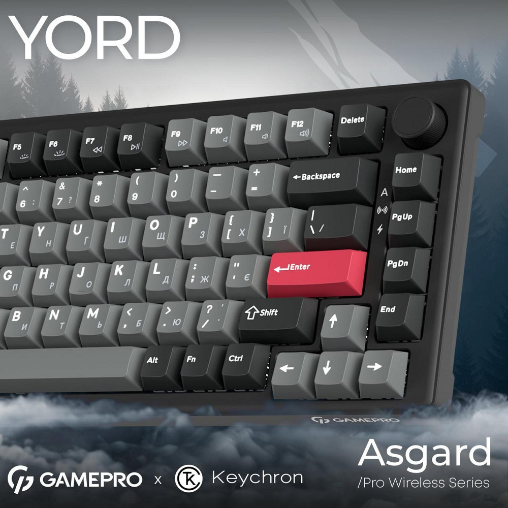 Клавіатура бездротова GamePro Asgard Yord Keychron Super Red Switch Black (MK266BK) ( 12615 ) Харків - фото 6