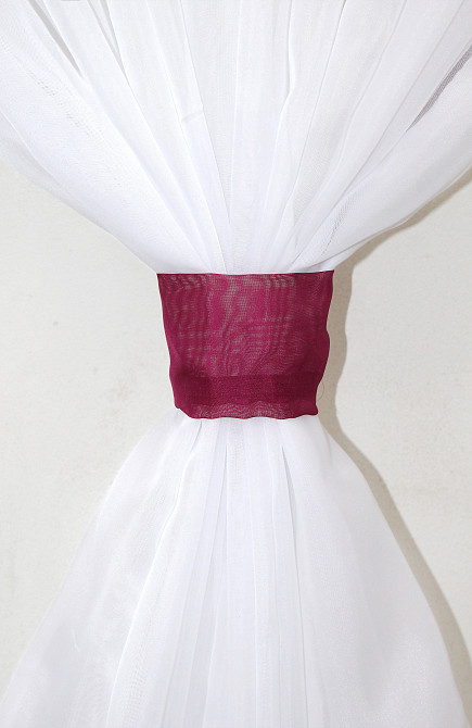 Кухонная занавеска VR-Textil № 114к ламбрекен и тюль бордовый с белым 270х170 см (52-0532) Киев - изображение 3