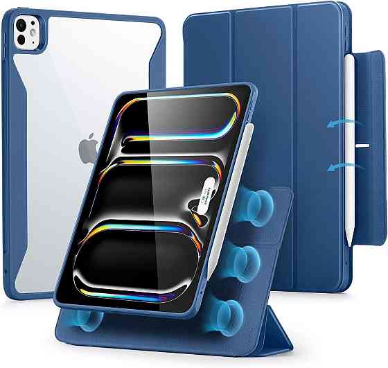 Чохол ESR для iPad Pro 11" з тримачем для стилусу, знімним магнітним чохлом, вертикальною підставкою, для планшету темно-синій Київ