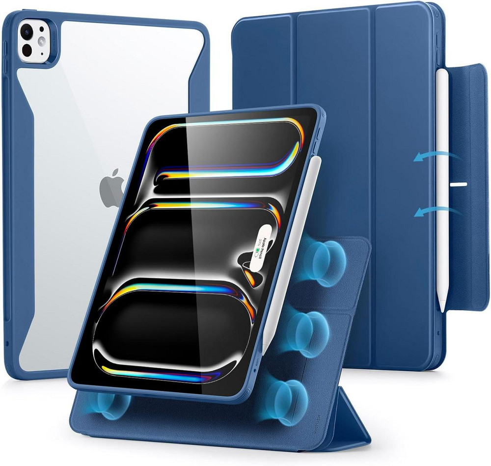 Чохол ESR для iPad Pro 11" з тримачем для стилусу, знімним магнітним чохлом, вертикальною підставкою, для планшету темно-синій Київ - фото 1
