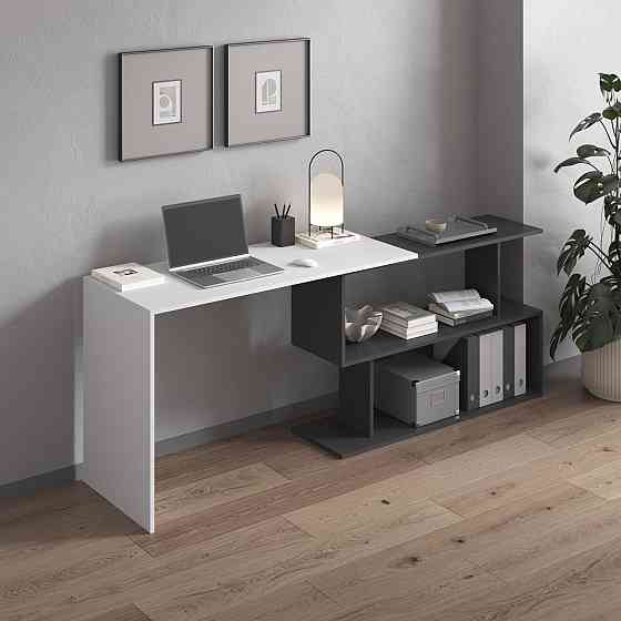 Cтол компьютерный VAYS поворотный письменный cтол трансформер M-41 Белый-Антрацит Львов