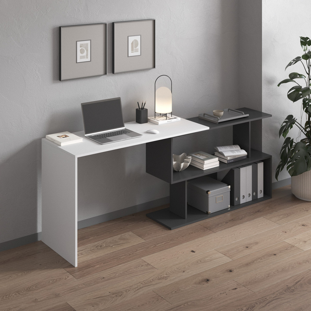 Cтол компьютерный VAYS поворотный письменный cтол трансформер M-41 Белый-Антрацит Львов - изображение 2