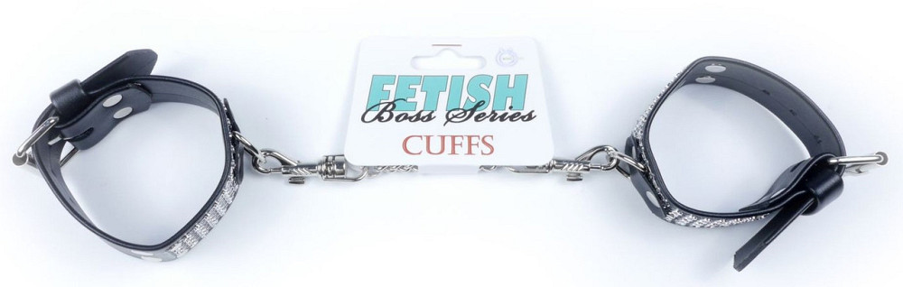 Наручники зі штучної шкіри з кристалами Fetish Boss Series - Handcuffs with cristals Silver, BS3300094 Sex Aura Київ - фото 7
