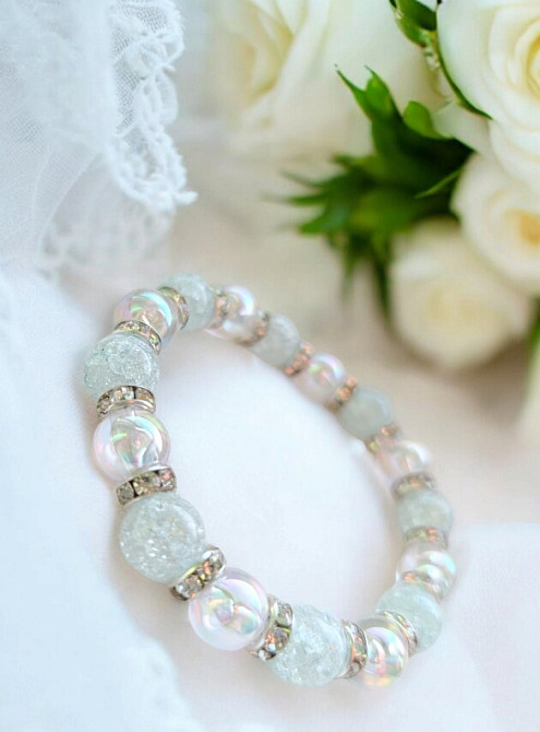 Браслет жіночій  прозорий  зі стразами  Pago весильний Одеса - фото 4