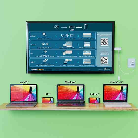 Бездротовий адаптер дисплея ScreenCast J5create 4K до 15 м (JVAW76-N) ( 10313 ) Харків