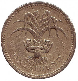 Цибулю-порей. Монета 1 фунт. 1985 рік, Великобританія..(В) Полтава - фото 1