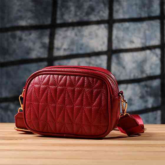 Жіноча сумка на кожен день із натуральної шкіри Vintage 22903 Червоний Київ