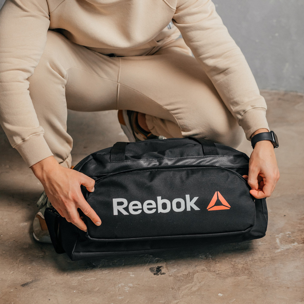 Дорожня сумка Смуга Білий Рібок чоловіча для подорожей чорна 50*26*20 см, спортивна сумка чоловічаMasterSem Київ - фото 7