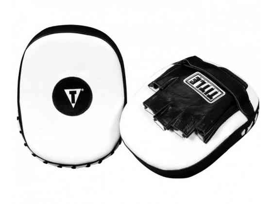 Лапи боксерські TITLE Boxing Cobra Leather Punch Mitts Black/White Каменское