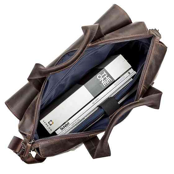 Велика чоловіча сумка SHVIGEL 11119 шкіряна Коричнева Київ