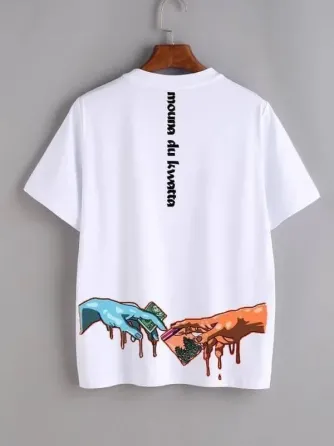 Футболка женская с принтом  42 Белая 2664082096 Днепр