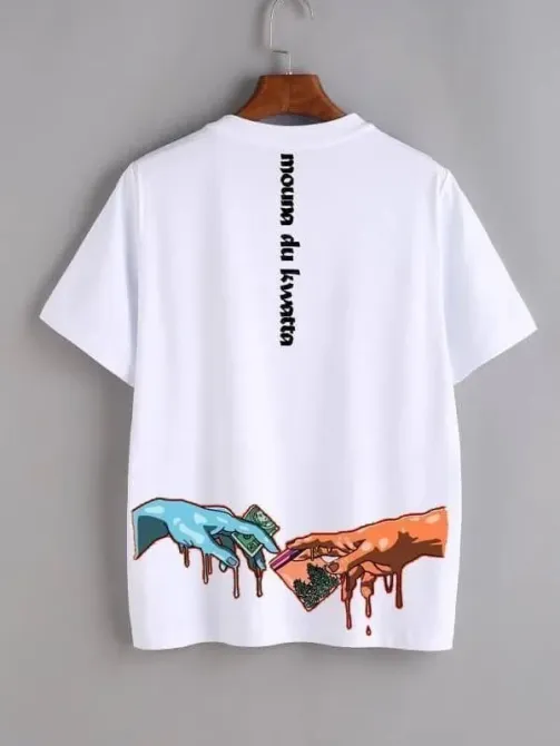 Футболка женская с принтом  42 Белая 2664082096 Днепр - изображение 1