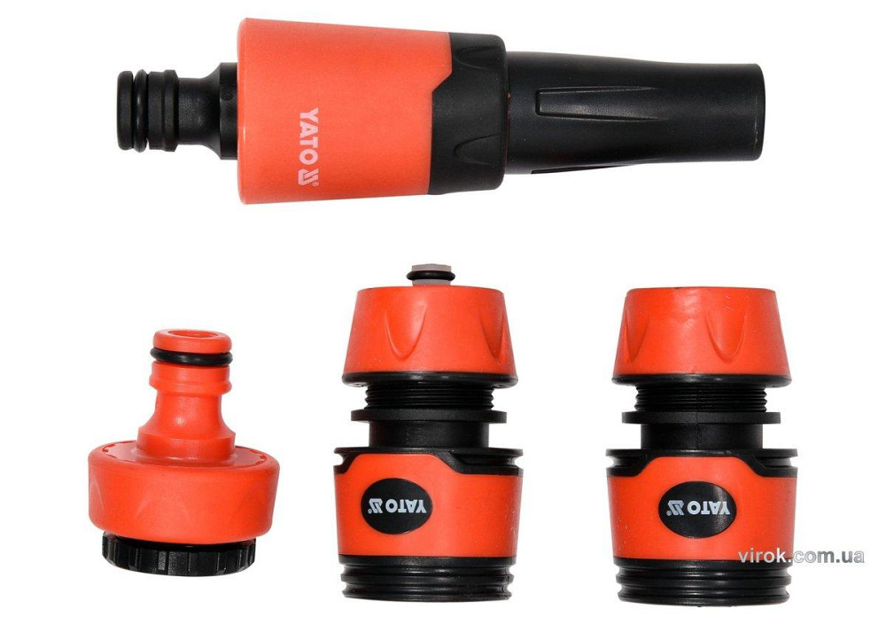 Зрошувач прямий YATO з набором з'єднань 1/2", 3/4", ABS-пластик, 4 шт Одеса - фото 1