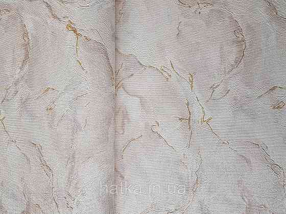 Шпалери метрові вінілові на флізелін Grandeco Poem під штукатурку під мармур структурні рожеві золотисті Київ