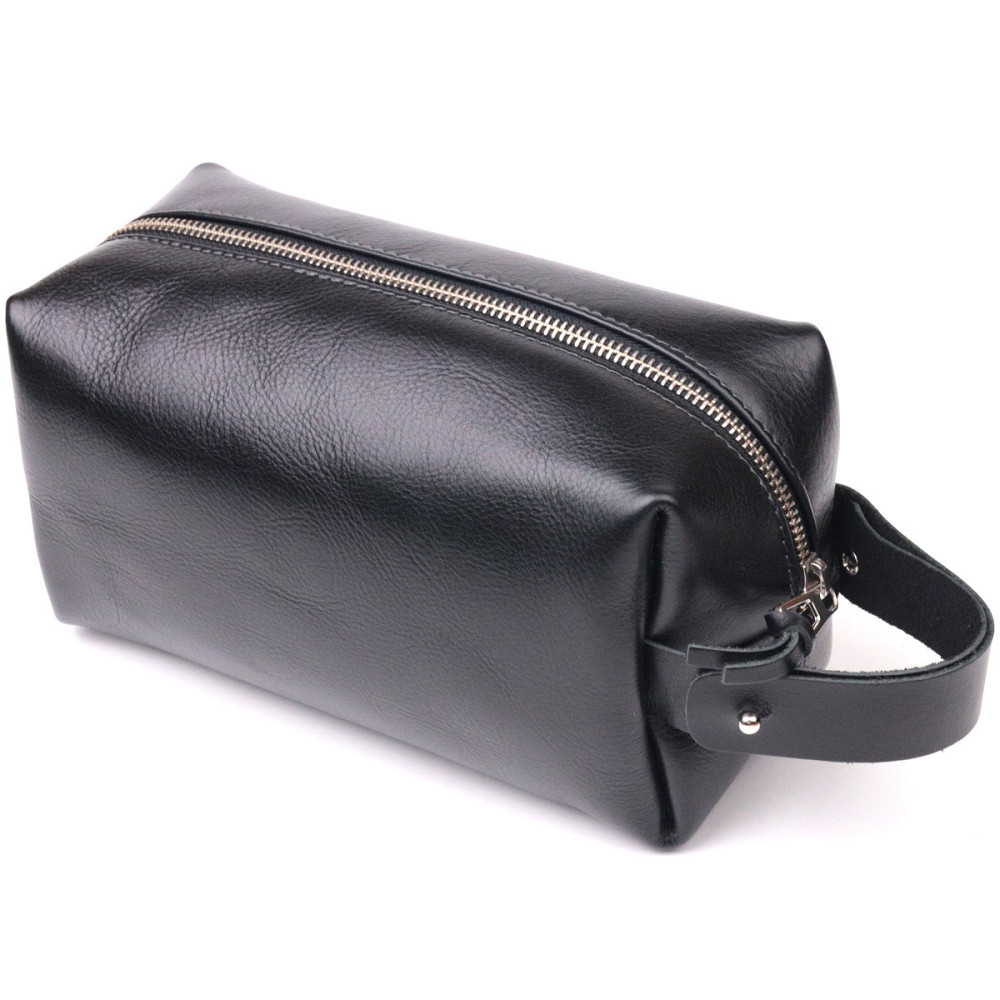 Несесер чоловічий великого розміру з гладкої шкіри на блискавці Чорний (GRANDE PELLE) Київ - фото 6