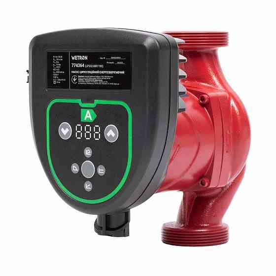 Насос циркуляційний енергоощадний 50-130 Вт Hmax 8 м Qmax 130 л/хв Ø 2" 180 мм + гайки Ø11⁄4" WETRON (774364) Київ