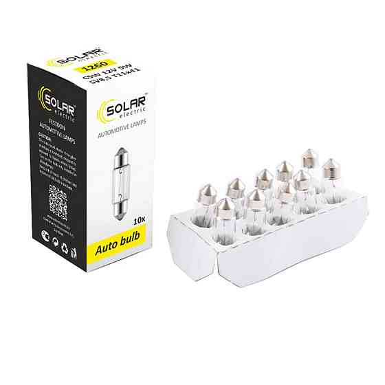 Лампа розжарювання Solar C5W 12V 5W SV8.5 T11х41, 10шт Київ