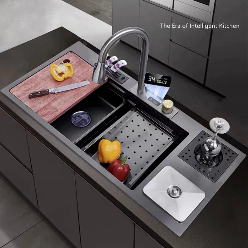 Кухонна раковина водоспад Willda, кухонна мийка водоспад ручної роботи 92х45х22 (98745687) Київ - фото 1