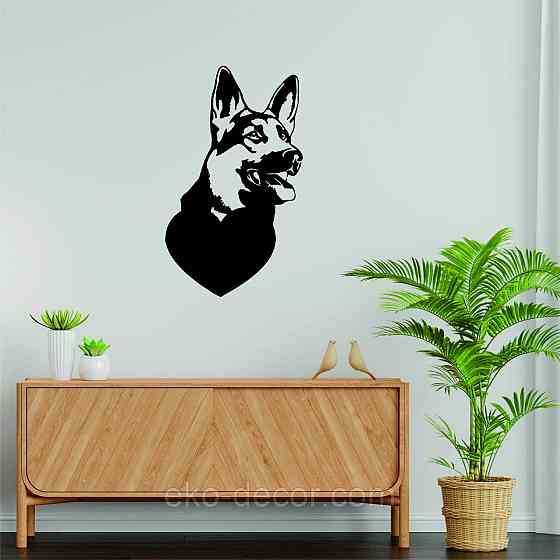 Декоративное настенное Панно «Овчарка», Декор на стену 90*53 см, Черный Киев