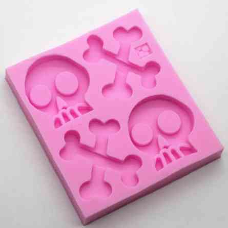 Молд Хэллоуин Череп и кости 87 на 77 мм розовый Киев