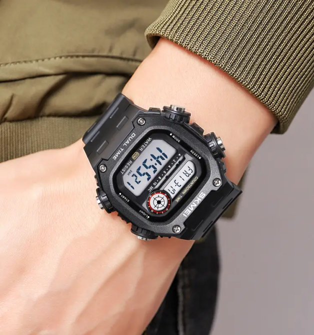 Часы мужские спортивные наручные Skmei 2126 (Черный с белым) Винница - изображение 6