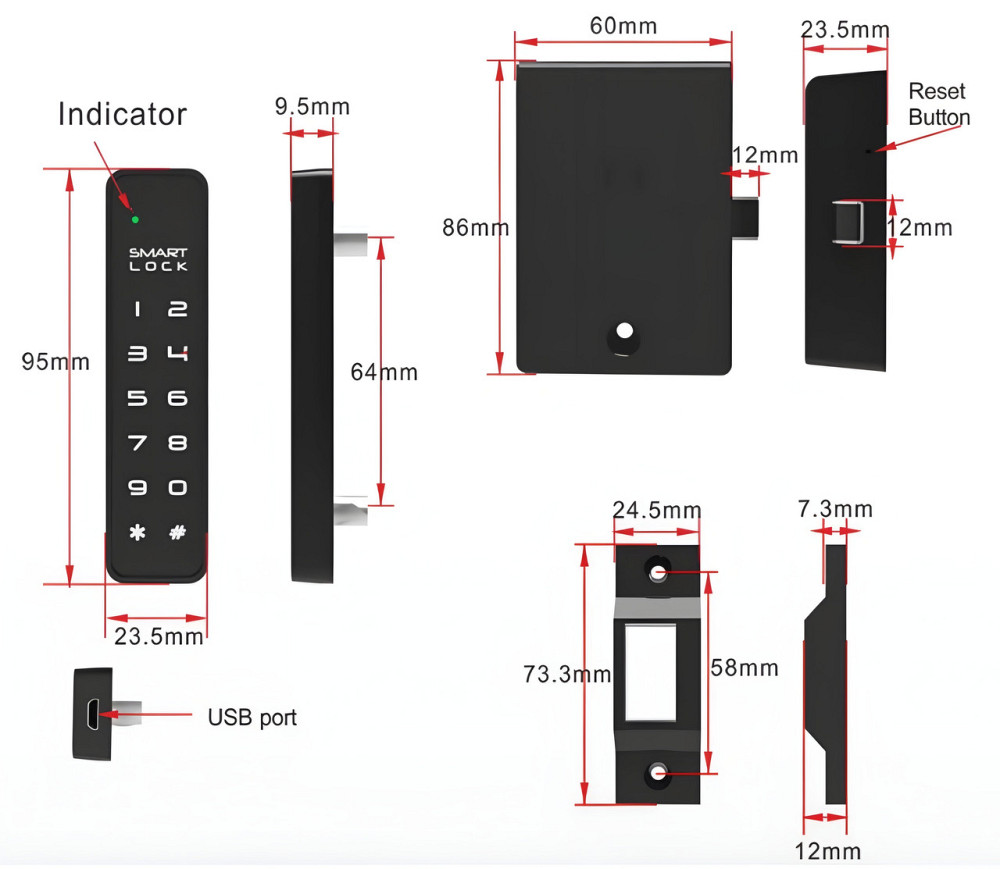 PES Office 4 кодовий меблевий замок Київ - фото 2