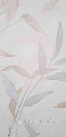 Обои виниловые на флизелине Sintra Adria метровые листья ветки бежевые коричневые серые на бежевом Киев